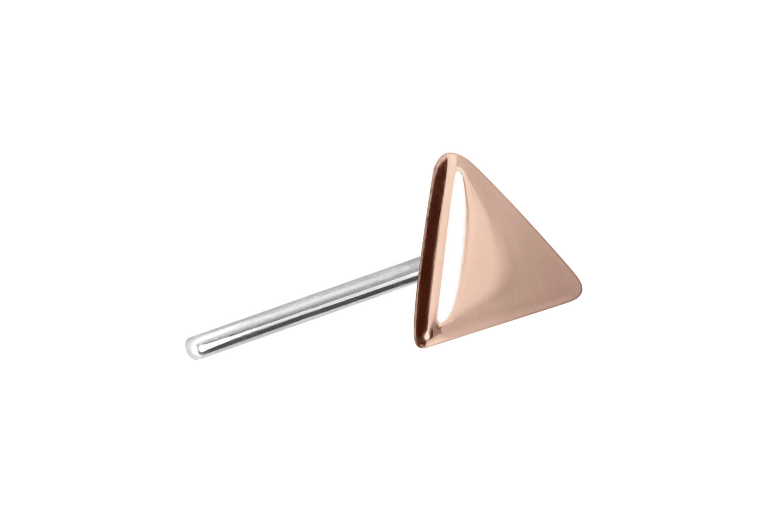 14 Karat Gold Aufsatz mit Titan Push Pin DREIECK von Piercingline